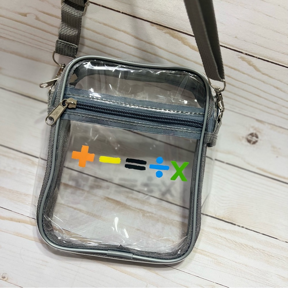 Ed Sheeran mathematic tour Clear crossbody stadium approved bag, BLACK TRIM BAG